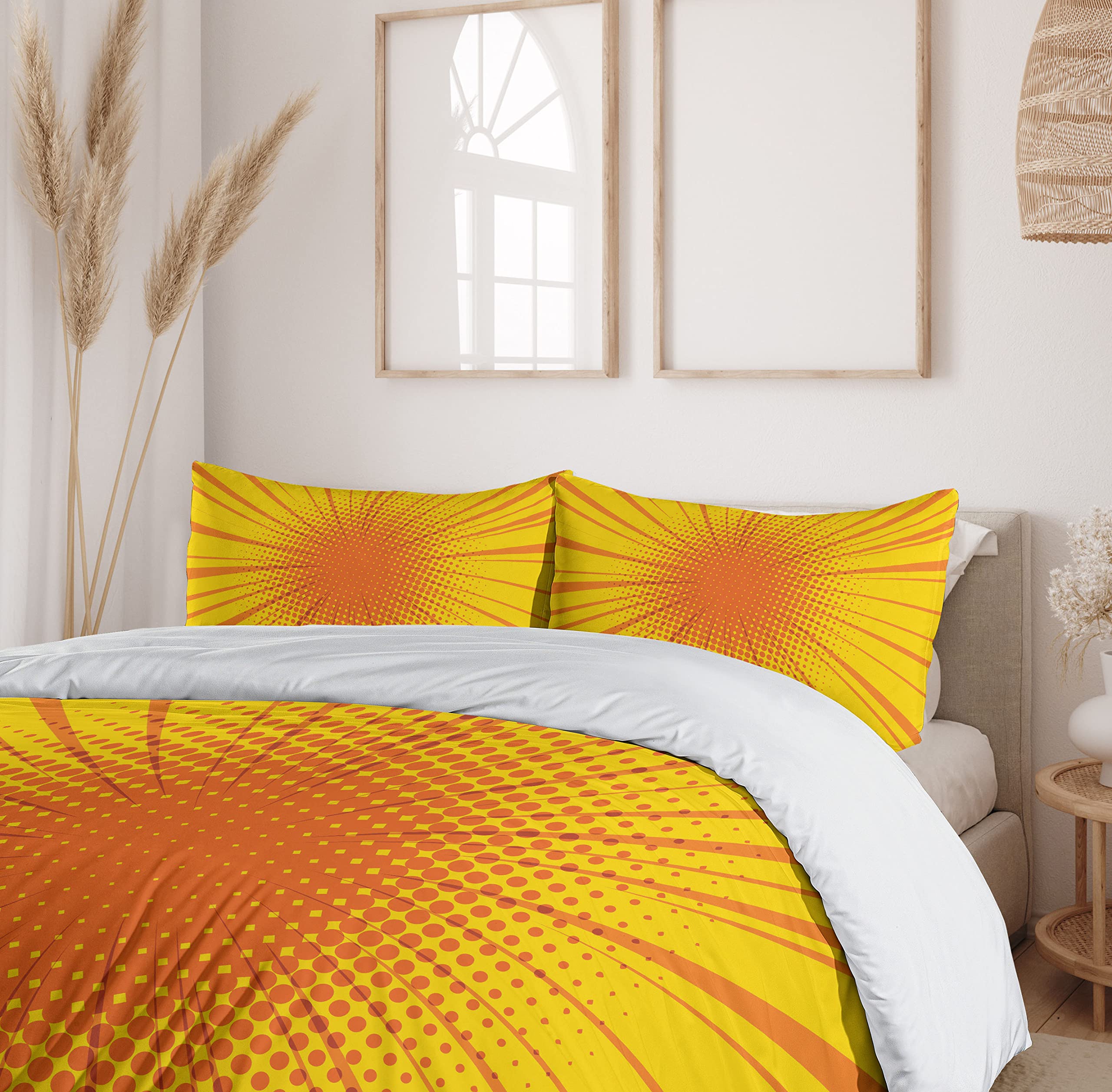 Amazon.com: Ambesonne Vintage Yellow Duvet Cover Set, Sun Burst